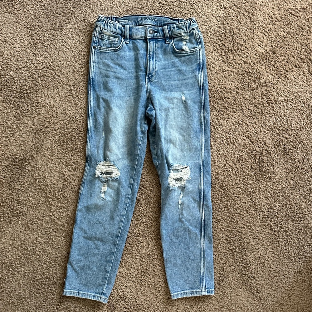 Distressed Blue Jeans